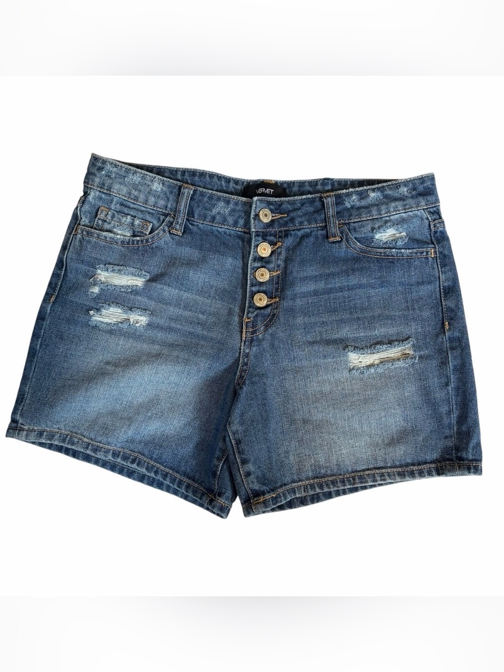 Vervet Denim Jean Shorts Button Up 100% cotton